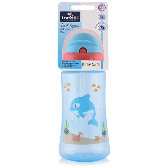 Baby Care Ocean szívószálas sportitató 330 ml - blue