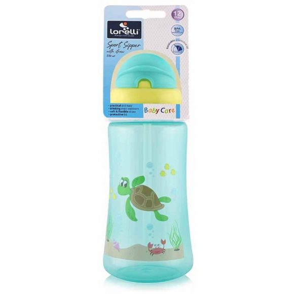 Baby Care Ocean szívószálas sportitató 330 ml - green