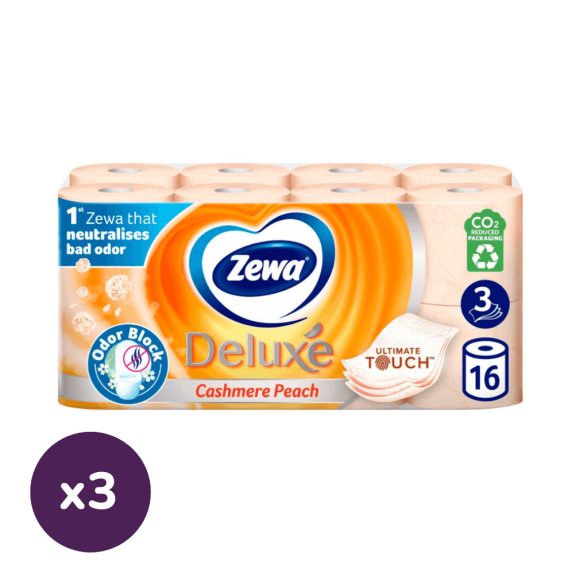 Zewa Deluxe Cashmere Peach toalettpapír 3 rétegű (3x16 tekercs)