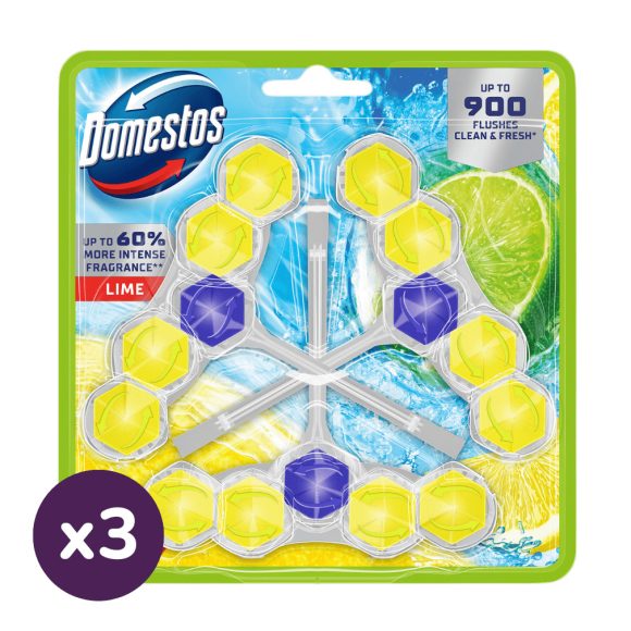 Domestos Power5 WC frissítő blokk, Lime (3x3x50 g)