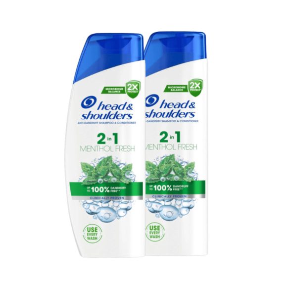 Head & Shoulders Menthol Fresh 2az1-ben korpásodás elleni sampon (2x330 ml)