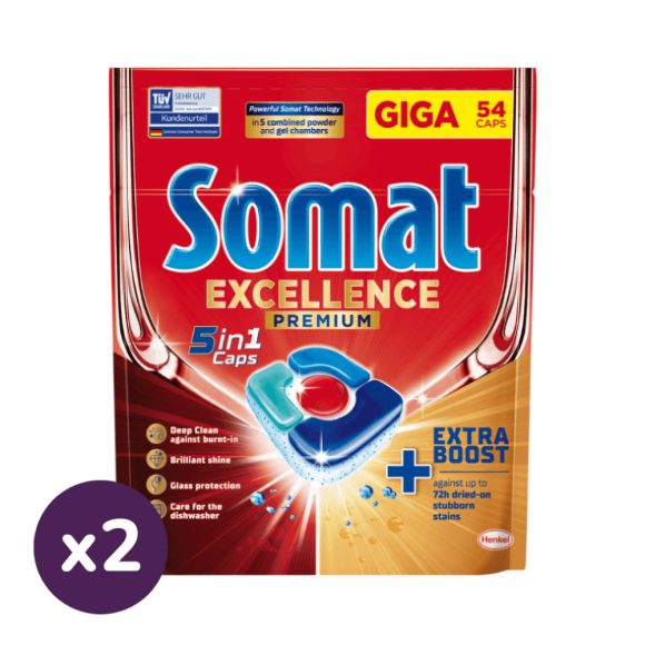 Somat Excellence Premium 5in1 kapszula (2x54 mosogatás)