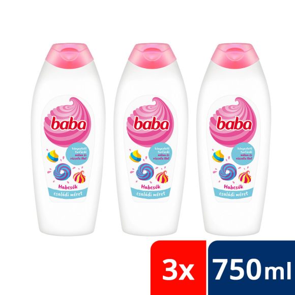 Baba habcsók tusfürdő málna és rózsafa illattal 3x750 ml