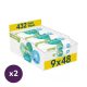 Pampers Harmonie Aqua Plastic Free műanyagmentes nedves törlőkendő (2x9x48 db)