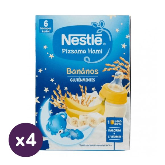 Nestlé Pizsama Hami UHT gluténmentes banános folyékony gabonás bébiétel 6 hó+ (4x400 ml)