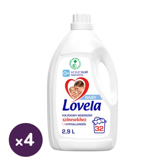 Lovela Baby hipoallergén folyékony mosószer színes ruhákhoz 4x2,9 liter (128 mosás)