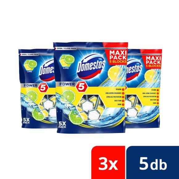 Domestos Power5 WC-frissítő lime illattal 15x55 g