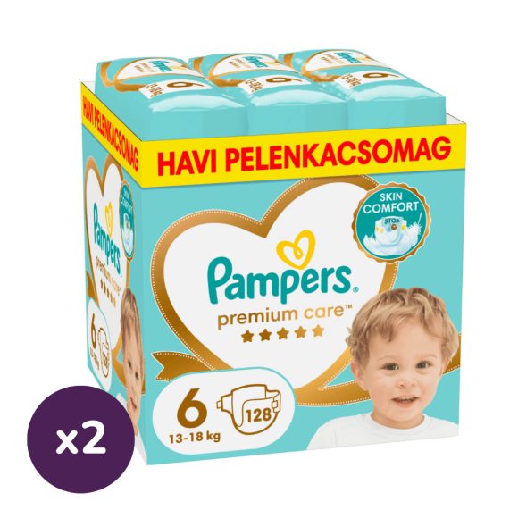 INGYENES SZÁLLÍTÁS - Pampers Premium Care pelenka 6, 13-18 kg, HAVI PELENKACSOMAG 1+1 256 db