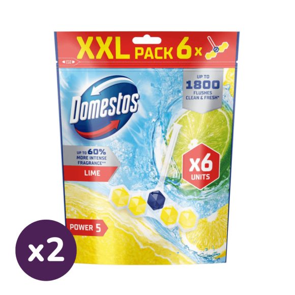 Domestos Power5 WC frissítő blokk, Lime (2x6x50 g)