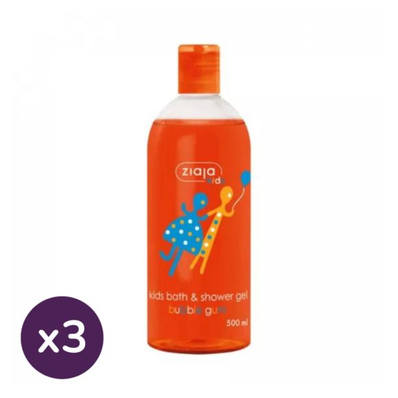 ZIAJA Gyermek hab- és tusfürdő rágógumi illattal (3x500 ml)