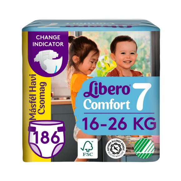 Libero Comfort 7 pelenka, 16-26 kg, MÁSFÉL HAVI PELENKACSOMAG 186 db