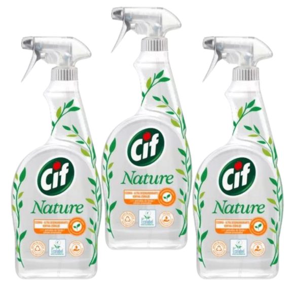 Cif Természet Receptje konyhai zsíroldó spray 3x750 ml