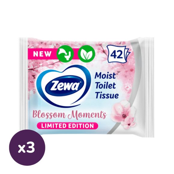 Zewa Blossom Moments illatosított nedves toalettpapír (3x42 db)