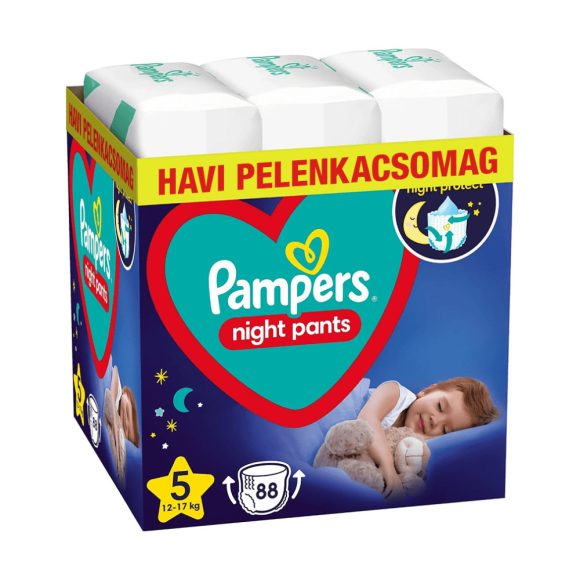 Pampers Night Pants bugyipelenka 5, 12-17 kg HAVI PELENKACSOMAG 88 db