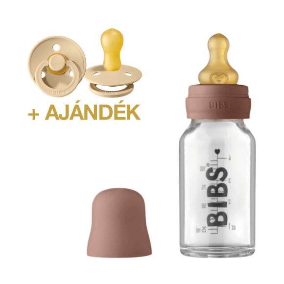 BIBS cumisüvegszett - mackó (110 ml) + AJÁNDÉK BIBS Colour cumi