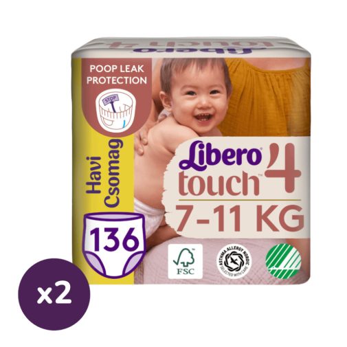 
INGYENES SZÁLLÍTÁS - Libero Touch 4 bugyipelenka, 7-11 kg, HAVI PELENKACSOMAG 272 db