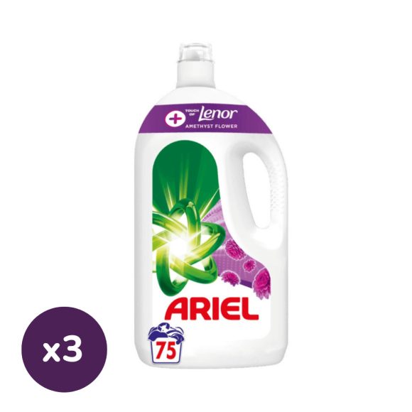 INGYENES SZÁLLÍTÁS - Ariel Turbo Clean Touch of Lenor Amethyst Flower folyékony mosószer 3x3,75 liter (225 mosás)