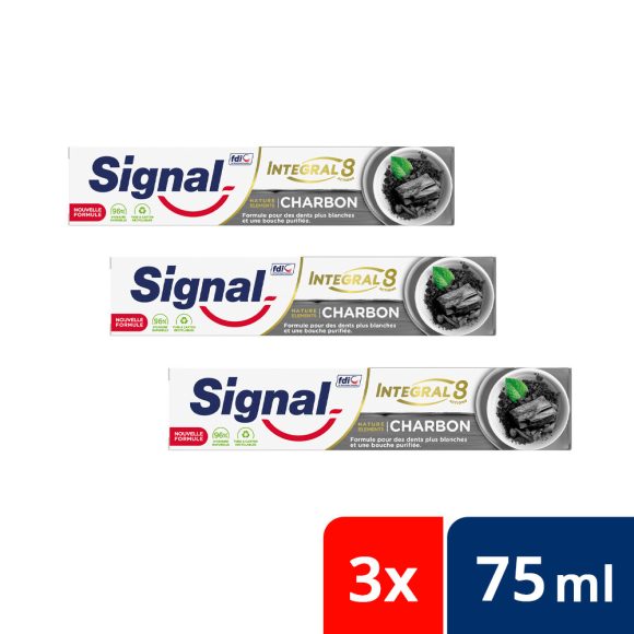 Signal Nature Elements fogkrém aktív szénnel 3x75 ml