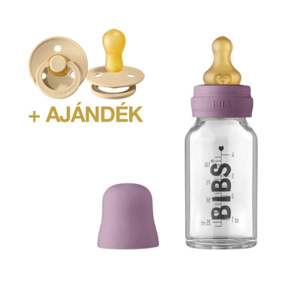 BIBS cumisüvegszett - mályva (110 ml) + AJÁNDÉK BIBS Colour cumi