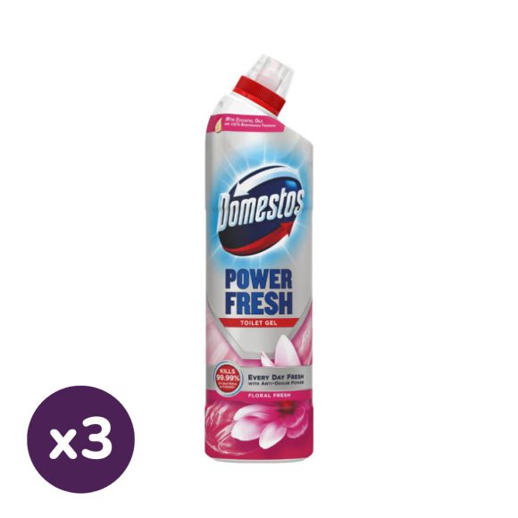 Domestos Power Fresh WC-gél Floral (3x700 ml)