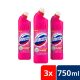 Domestos Extended Power fertőtlenítő hatású folyékony tisztítószer, pink (3x750 ml)