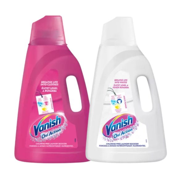 Vanish Oxi Action folyékony folteltávolító és fehérítő (3 liter) + Vanish Oxi Action folyékony folteltávolító, pink (3 liter)