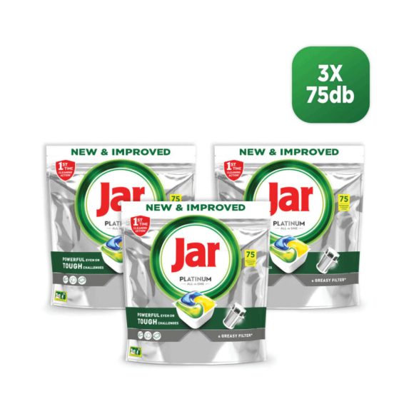 INGYENES SZÁLLÍTÁS - Jar Platinum Yellow mosogatógép tabletta (3x75 db)