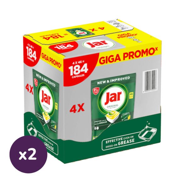 INGYENES SZÁLLÍTÁS - Jar Original All in One mosogatókapszula (2x184 db)