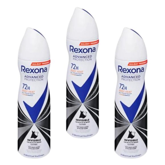 Rexona Advanced Protection Invisible Black&White izzadásgátló aeroszol (3x150 ml)