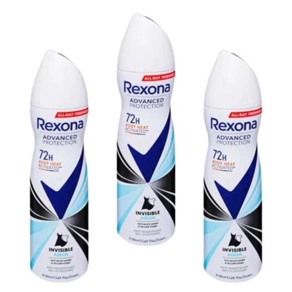 Rexona Advanced Protection Invisible Aqua izzadásgátló aeroszol (3x150 ml)