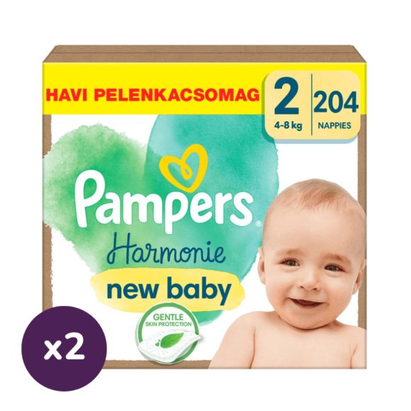 INGYENES SZÁLLÍTÁS - Pampers Harmonie pelenka 2, 4-8 kg, HAVI PELENKACSOMAG 404 db