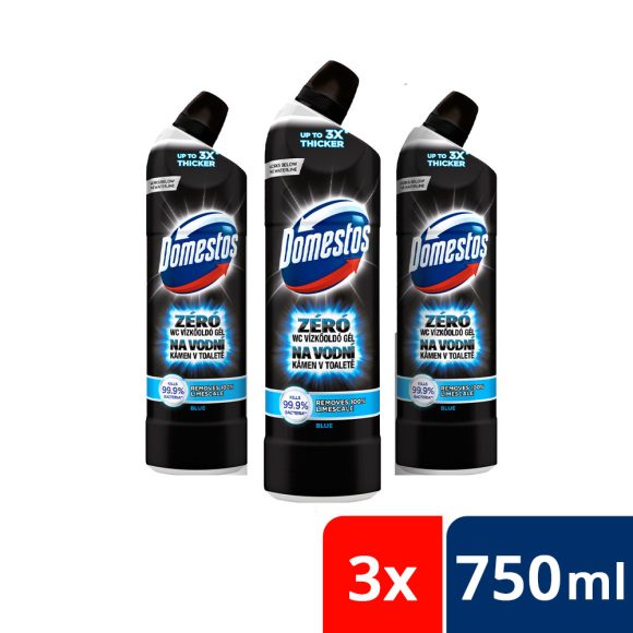 Domestos Zéró WC vízkőoldó, blue (3x750 ml)