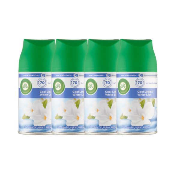 INGYENES SZÁLLÍTÁS - Air Wick Freshmatic Automata Légfrissítő spray utántöltő, Friss Ruha és Fehér Liliom (4x250 ml)