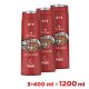 Old Spice Tiger Claw 3in1 tusfürdő és sampon férfiaknak 3x400 ml