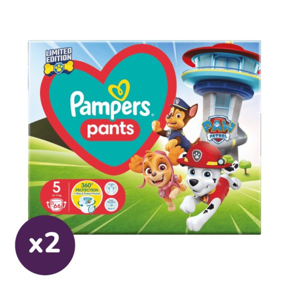 Pampers Pants Mancs Őrjárat bugyipelenka, Junior 5, 12-17 kg, HAVI PELENKACSOMAG 1+1, 132 db