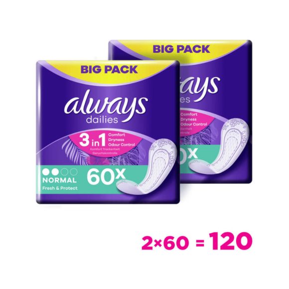 Always Liners Normal Fresh&Protect tisztasági betét (2x60 db)