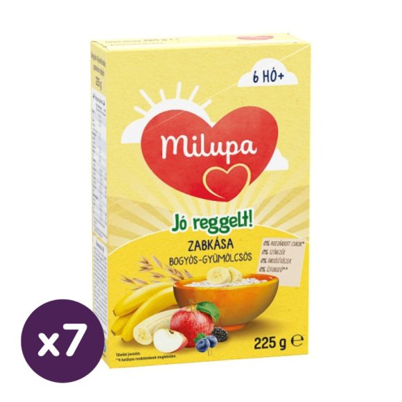 Milupa Jó reggelt!  Zabkása, bogyós-gyümölcsös 6 hó+ (7x225 g)