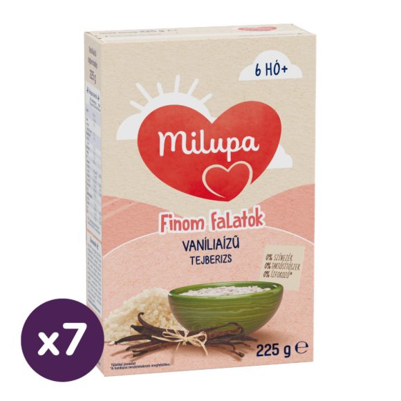 Milupa Finom falatok, Vanília ízű tejberizs 6 hó+ (7x225 g)