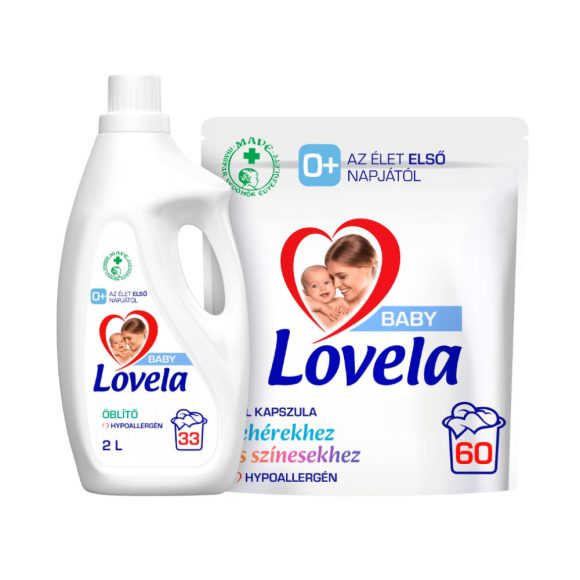 Lovela Baby mosókapszula 60 db + Lovela Baby öblítő 2 liter