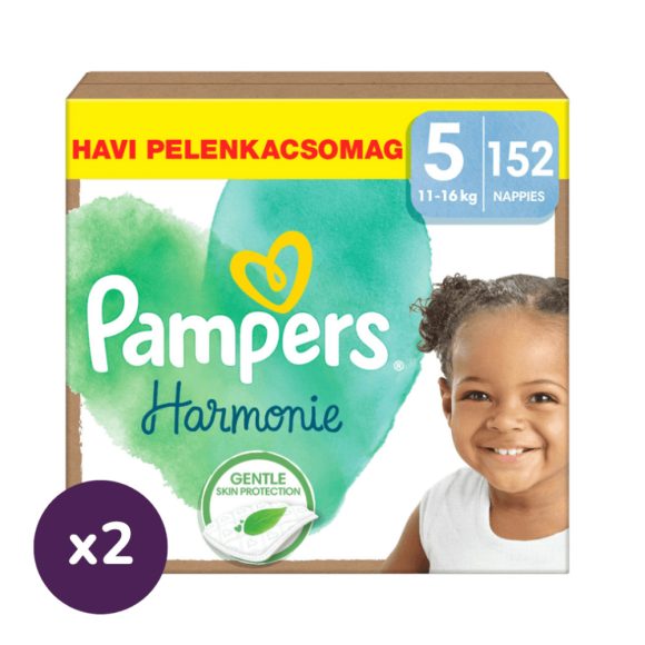 INGYENES SZÁLLÍTÁS - Pampers Harmonie pelenka 5, 11-16 kg, HAVI PELENKACSOMAG 304 db