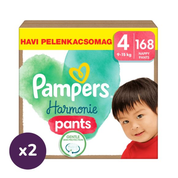 INGYENES SZÁLLÍTÁS - Pampers Harmonie Pants bugyipelenka 4, 9-15 kg, HAVI PELENKACSOMAG 336 db