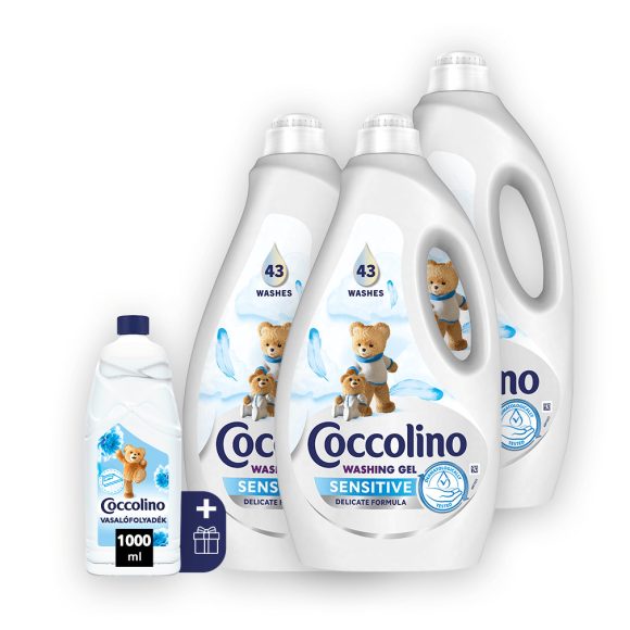 Coccolino Care Sensitive mosógél 3x1,72 liter (129 mosás)