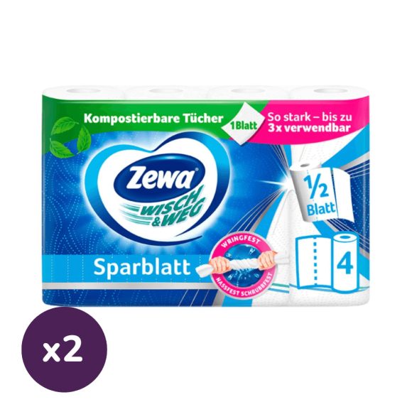 Zewa Wisch & Weg Sparblatt háztartási papírtörlő 2 rétegű (2x4 tekercs)