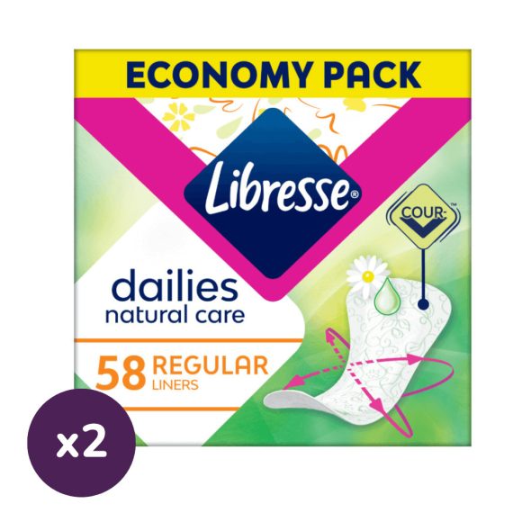 Libresse Natural Care Normal tisztasági betét Economy Pack (2x58 db)