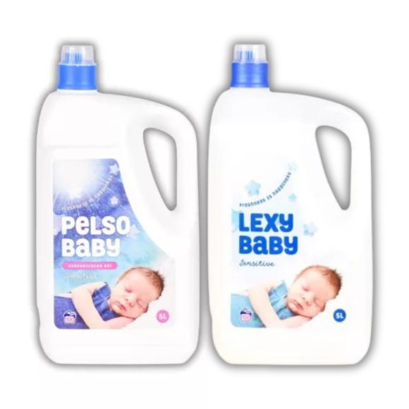 PELSO BABY Sensitive mosógél (5 liter) + LEXY BABY Sensitive öblítő koncentrátum (5 liter)