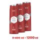 Old Spice Original tusfürdő és sampon férfiaknak 3in1 3x400 ml