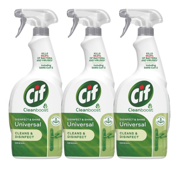 Cif Disinfect & Shine univerzális fertőtlenítő spray 3x750 ml