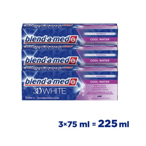 Blend-A-Med CoolWater 3D White fogkrém 3x75 ml