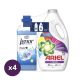 Ariel + Lenor mosási csomag: Ariel Color folyékony mosószer 4x2,15 liter (172 mosás) + Lenor Spring Awakening öblítő 4x0,85 l (136 mosás)