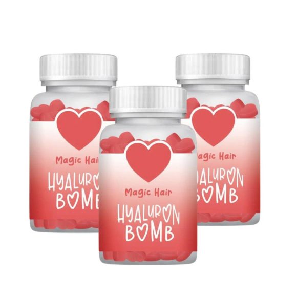 3 havi Magic Hair Hyaluron Bomb gumivitamin a szép bőrért csomag